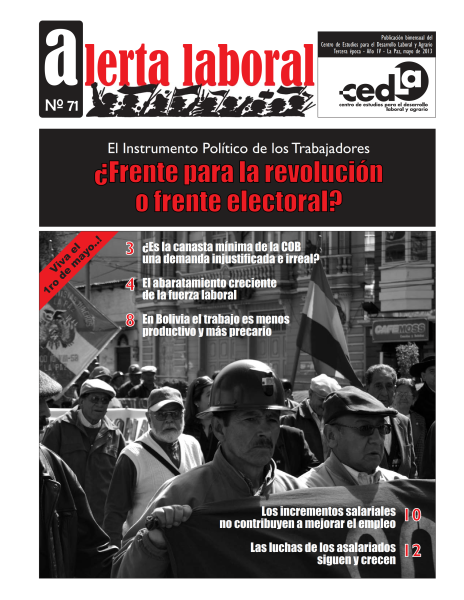 Alerta Laboral 71: ¿Frente para la revolución o frente electoral?